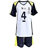 TWSTIV Fukurodani Gakuen High School Cosplay Volleyball Jersey Shirt Shorts Costume Uniform (NO.4 Kotaro　Bokuto, M)