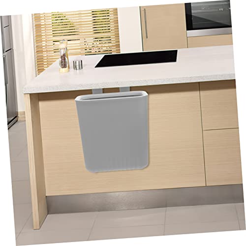 Caneca de basura rectangular para puerta de gabinete gris miniatura 3