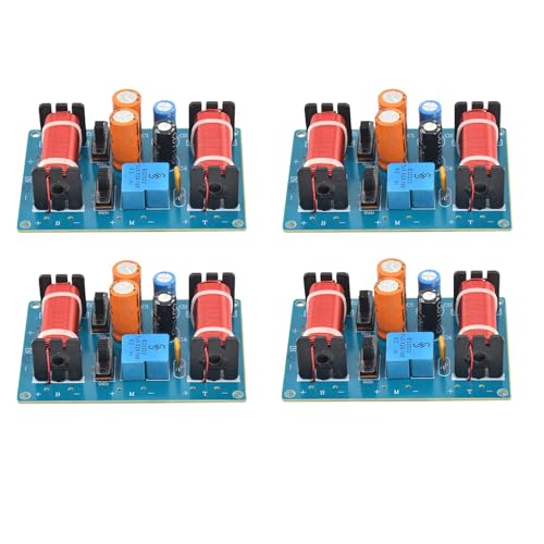 Booso 4X 150W Altavoz Agudos Alto Bajo Divisor de Frecuencia de Audio Filtro Cruzado de 3 VíAs para Altavoces de EstanteríA de 4-11 Pulgadas