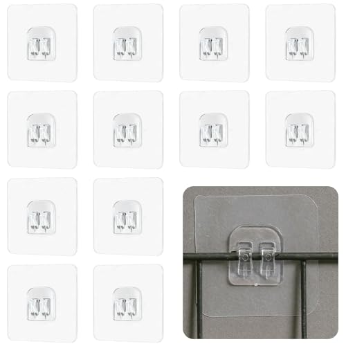 12 Piezas Repuesto de Ganchos Adhesivos para Estante de Ducha,Accesorios de Cocina Ducha,Fuertes para Baño Ducha Caddy Esquina,Sin Perforar,Ganchos para Colgar Jaboneras en la Cesta del Estante