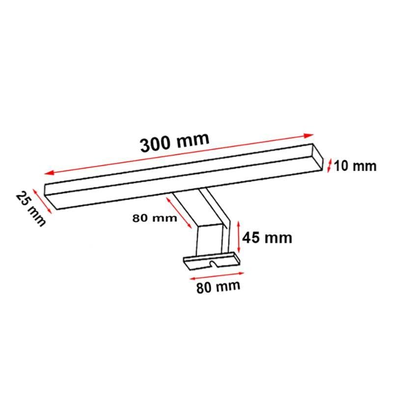 Silamp - Aplique de pared para cuarto de baño blanco, 6 W, IP44, 6000 K, 8000 K, color blanco frío