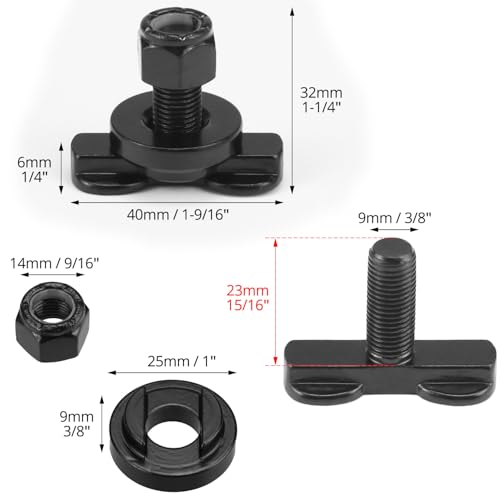 QWORK L-Track tuerca roscada doble lengüeta 6000 libras de acero 6