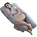 Almohada Embarazada, RUKOY Almohada de Embarazo, Almohada Antidolores Cuerpo Entero en Forma de U,Cojin Lactancia con Cremallera Funda de 100% Algodón Extraíble y Lavable