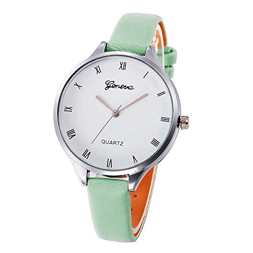 Preisvergleich Produktbild Damen Armbanduhren mit Lederband Analogue Quartz Uhr Blaue Glasgürteluhr Wasserdichte Mode Casual Business Kleid Sport Uhren mit Einfaches lederarmband Uhr für Frauen (G)