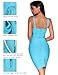 meilun Women's Sleeveless Rayon Bandage Bodycon Strap Dress Small Blue