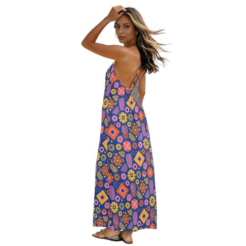 Robe décontractée à dos ouvert au design floral soigné