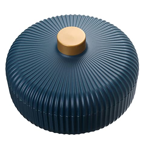 OAKJncjL Bandeja para Fruta, Mesa de Centro for salón en casa, Caja refrigerios for Dulces con Cubierta, Almacenamiento seco múltiples Rejillas(Blue)