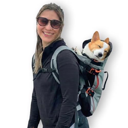 Maxine One Dog Backpack Carrier for Medium Dogs by Little Chonk | Adjustable & Ergonomic Front Facing Dog Carrier Backpack | Pet Backpack Carrier Featured in Wired Magazine - Light Gray