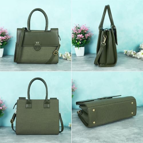 Image of NFI essentials Satchel Bags Ladies Purse Handbag Premium Women Shoulder Travel Bag for Work Gifts for Wife /Mother /Sister Stylish Office College Party Bag