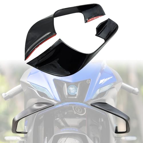 Image of MANCANL Motorcycle Winglet Fairings for Yamaha YZF-R7 (2021-2024) - Spoiler Wing for Motorcycle Lightweight, Durable ABS Plastic, Easy Install (Bright Black)
