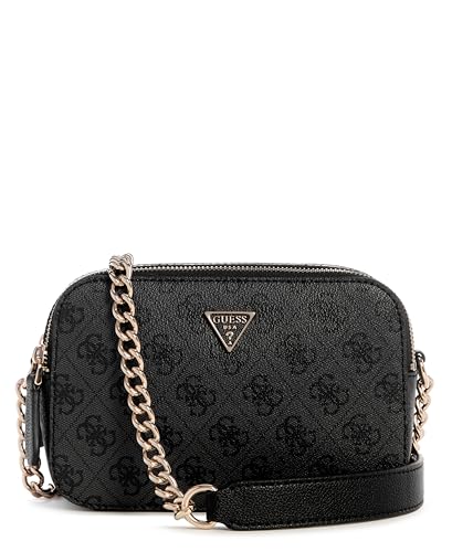 GUESS Noelle II Crossbody Camera, Sac à bandoulière Femmes, Logo Charbon, Taille Unique