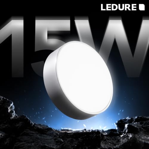 Image of LEDURE 15W Meta Surface Light | Round Surface-Mount Ceiling Light for Indoor Use |1200 Lumens Energy Efficient LED Downlight for Home, Living Room | Cool White | Pack of 1