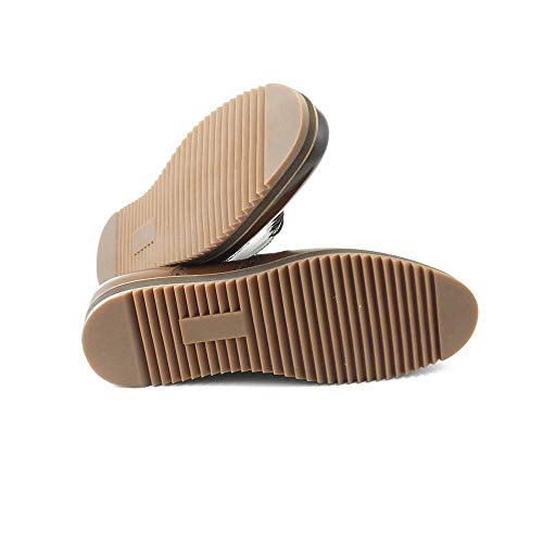 Sapato Oxford em Couro Masculino Solado Borracha Casual Marrom 43