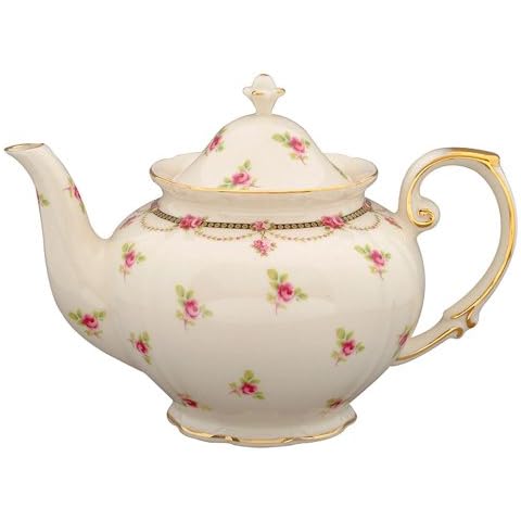 Gracie China by Coastline Imports FD480-1 Gracie China Porcelain 3 Cup Tea Pot, Pink Petite Fleur Cover