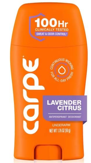 New Carpe Women's Antiperspirant Deodorant, 100HR Sweat and Odor Control, Lavender Citrus, 1.76 oz