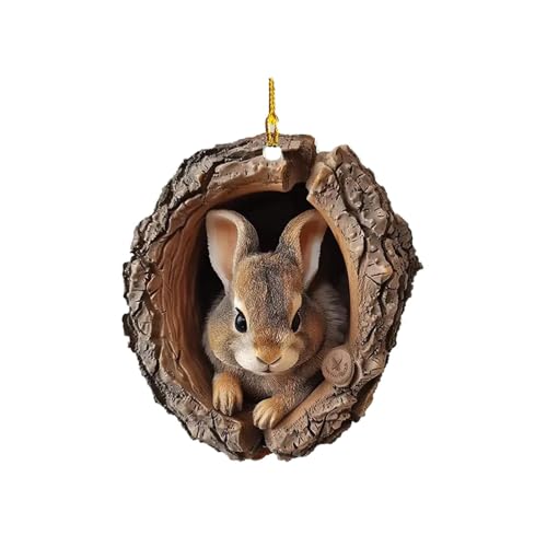 Animal Christmas Ornament Christmas Tree Animal Pattern 2D Acrílico Ornamento Animal Decoration Seasonal for Christmas Tree Ceiling Christmas Keepsake (C, Talla única)