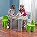 Step2 Mighty My Size Kids Table & Chair Set, Playroom Activity Table for Arts & Crafts, Made of Durable Plastic, For Toddlers 2+ Years Old, Gray & Green