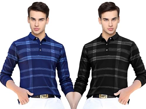 Image of Noble Monk Men's Polo Neck Full Sleeves T-Shirt | Causal Tshirt for Men