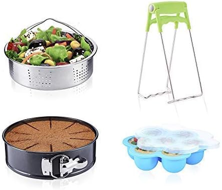 Accessories Set for Instant Pot 5,6,8 QT with Steamer Basket, Springform Pan, Egg Bites Mold, Kitchen Tongs by LinkingHome