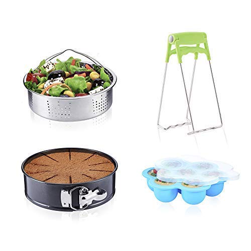 Accessories Set for Instant Pot 5,6,8 QT with Steamer Basket, Springform Pan, Egg Bites Mold, Kitchen Tongs by LinkingHome