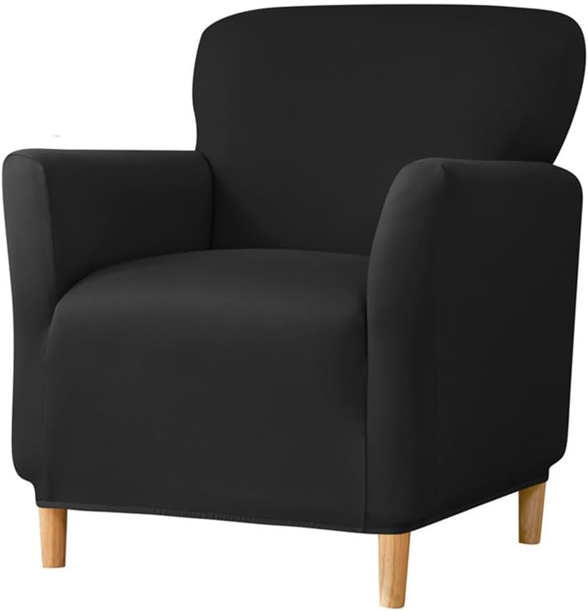 Stretch 1 Piece Armchair Covers Banquet Armchairs Slipcover Removable Washable Accent Chair Cover for Living Room Office Reception Reading Sofa,Black