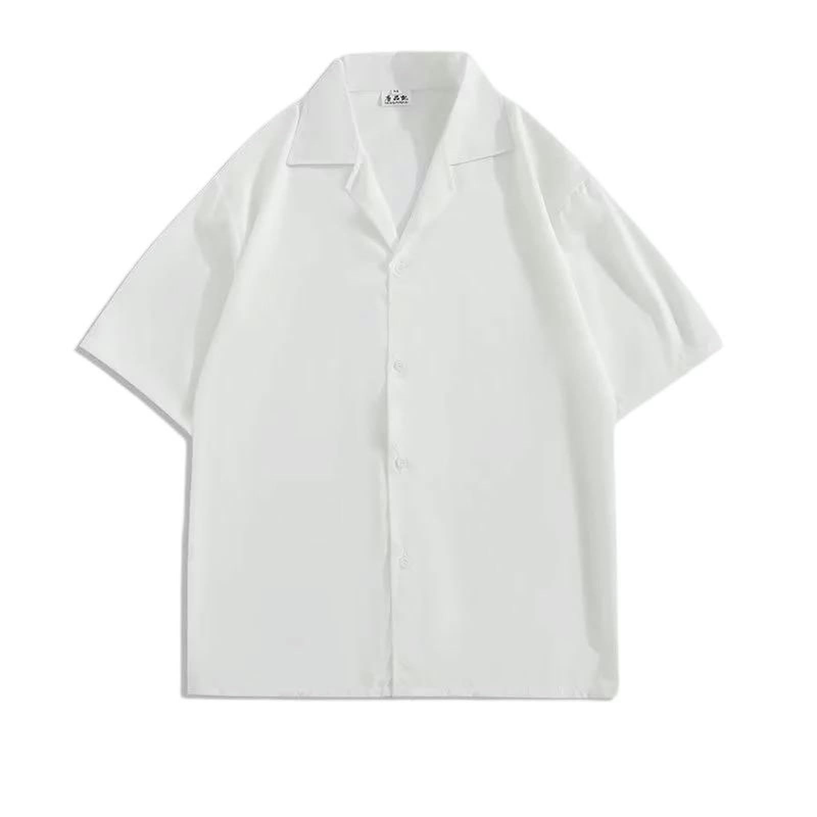 Chemise boutonnée pour homme vêtement été blanc en taille M