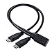 Qaoquda USB C Splitter Charge Cable,1 Feet USB Type C 1 Female to 2 Dual Male Y Splitter Extension Charging Cable(Only for Charging,Can't Transmit Data)