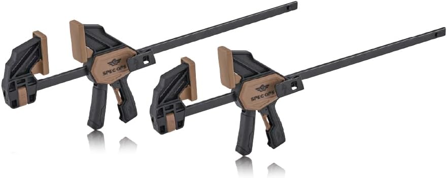 Spec Ops Trigger Clamp for Woodworking 13" Medium One-Handed Bar Clamp/Spreader 165 Lbs. 2-Pack