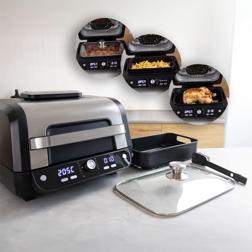 Cecotec Friteuse à air sans huile Cecofry FireDome 8000 Pro 1700 W Double Résistance, 4 Niveaux Grill, 12 Modes Prédéfinis, Température et Temps Réglables, Pack d'accessoires