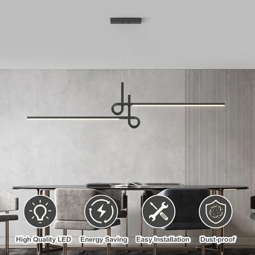 Éclairage design pour table à manger : suspension longue de qualité premium
