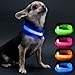 Hund und günstig Kaufen-Visinite Leuchthalsband Hund,Wasserdicht,Verstellbare,USB Aufladbar LED Hunde Halsbänder, Leuchtet im Dunkeln, Leuchtendes Hundehalsband hält Ihren Kleinen Hund Sichtbar und Sicher,Blau,S