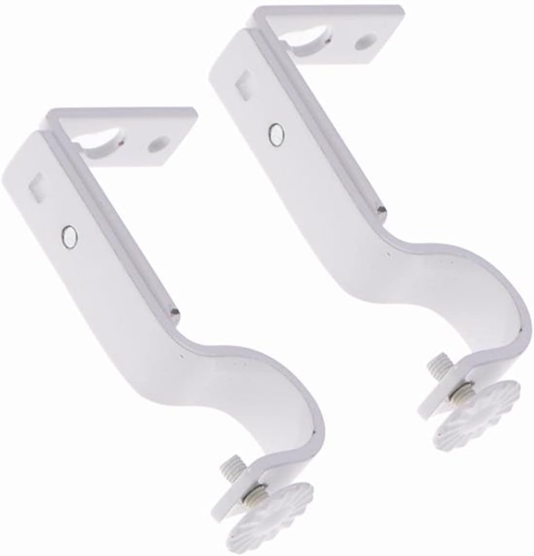Support Hooks for Drapery Poles，Curtain Pole Brackets，2 Pcs Curtain Rod Holder 18-22mm Wall Bracket Drapery Rod Holder for Office Home