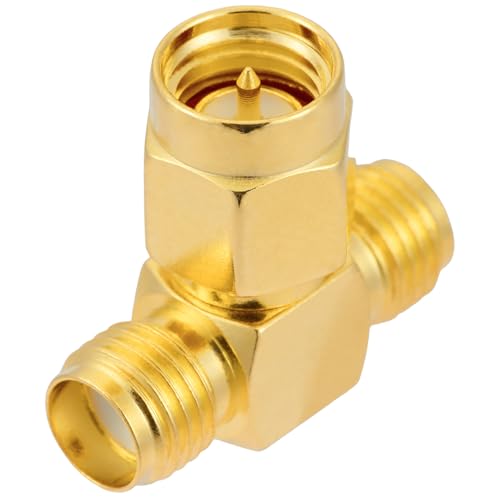 Adaptador divisor SMA macho a dual hembra T 3 vías 2 pcs miniatura 6