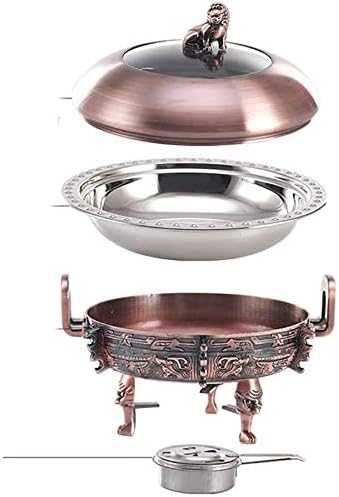 Olla de cobre para fondue, calentador de alcohol, acero inoxidable, portátil miniatura 3