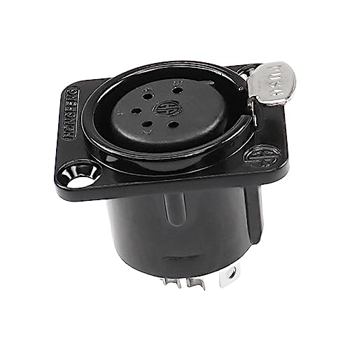 XMSJSIY 5 Pin XLR Panel Mount Connector XLR Female Socket Audio Speaker Microphone Connector D-Type Chassis Solder for Microphone Musical Instruments- 4pcs (5 Pin Female) - Image 3