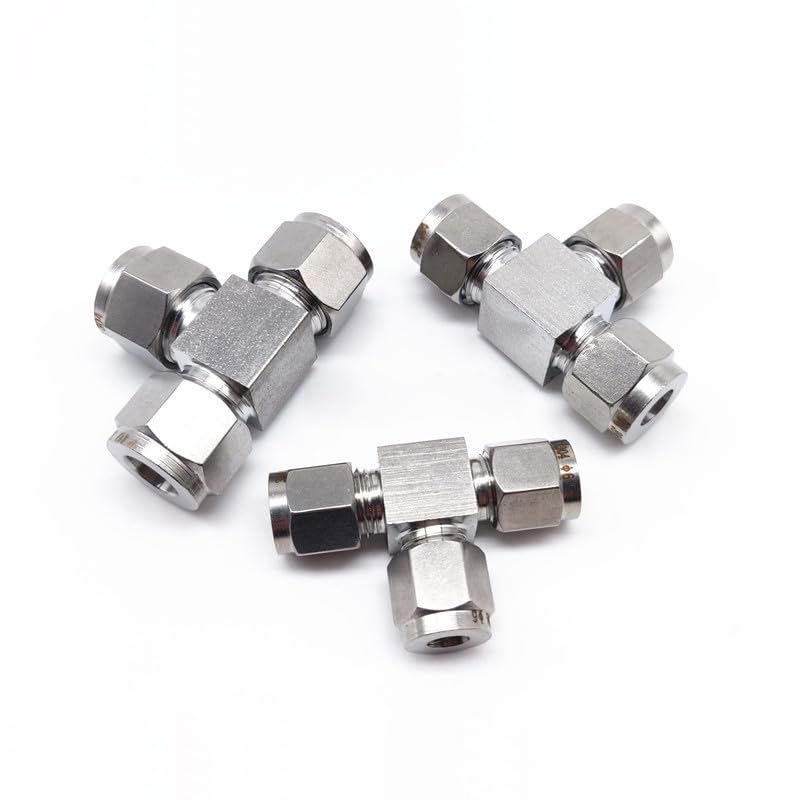 Raccord Hexagonal à 3 Voies en Acier Inoxydable 304 Double Virole for Tube de 22 mm, Joint T