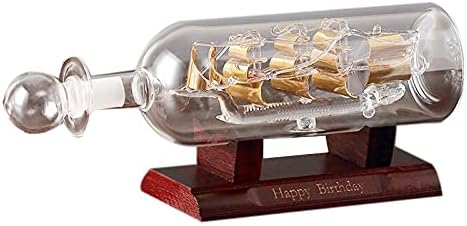 Xinyan in a Glass Boat Wood Decorative Ornaments Room Vintage Home Decor Decoration Accessories(Golden)