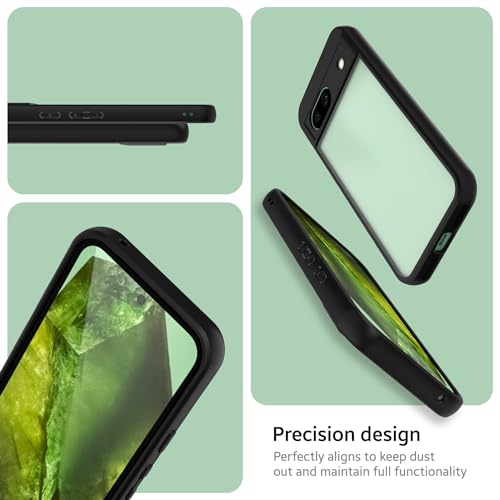 Image of KAPAVER Hybrid Series Back Cover Case Compatible with Pixel 8a (PC+TPU) (Black)