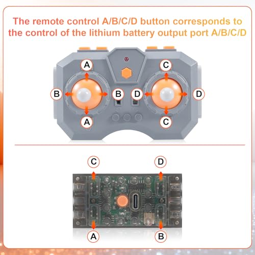 Power Functions Zug Motor Set, QIQIAZI Technik Motoren Set mit Zugmotor mit Achsen & Rädern,Wiederaufladbarer Fernbedienung und Batteriebox, Kompatibel mit vielen Modellen