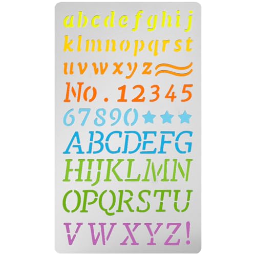 UNICRAFTALE Metal Stencil Letters Number Stencils for Craft Wood Burning Stainless Steel Reusable Painting Templates Alphabet Templates for Carving Bookmark Drawing Scrapbooking Wall Decor