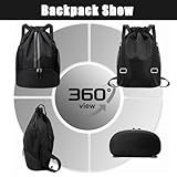 Sioloc Waterproof Drawstring Backpack for Gym & Swim – Lightweight Sports Bag with Shoe Compartment, Large Capacity, Wet/Dry Pockets (Men & Women) - Image 3