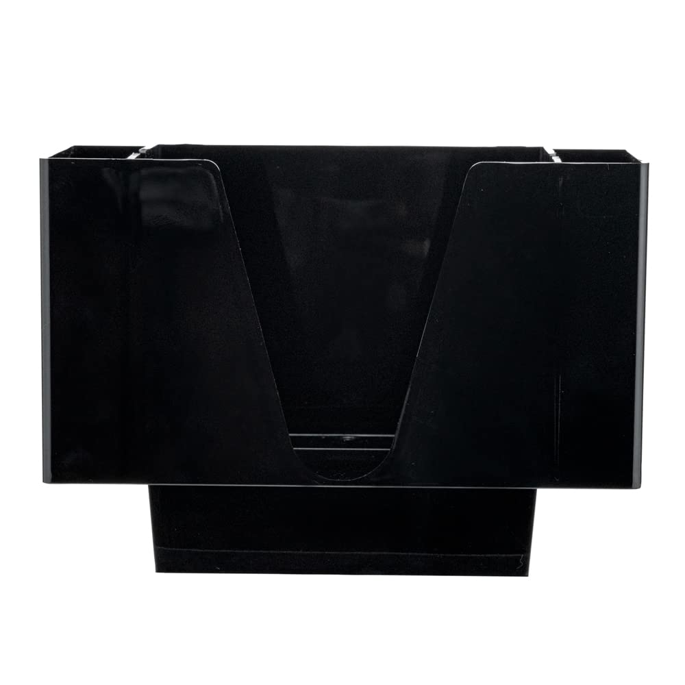 Bar Lux - Servilletero de 7.9 x 5.5 pulgadas, 1 organizador de condimentos de 3 compartimentos, rectangular, mesa, organizador de servilletas de plástico negro, recargable, fácil acceso