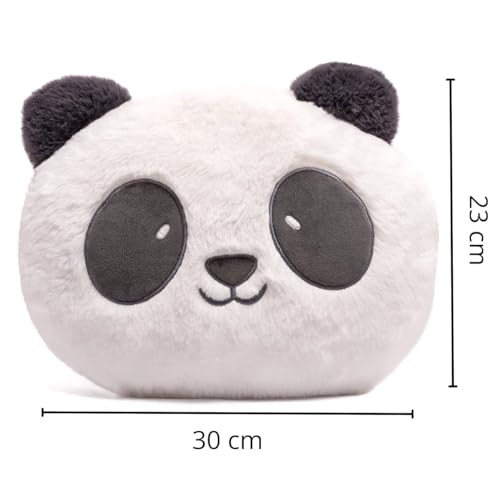 Image of Panda Face Plush Cushion Soft Toy Pillow for Kids, Boys & Girls | Ultra Soft Stuffed Panda Cushion | Cute Plush Pillow for Baby | Home & Bedroom Decor | Huggable Plush Pillow 30cm
