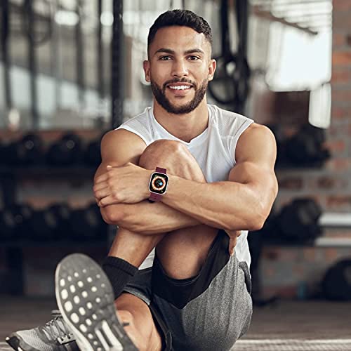 Image of IBS Ultra Seris 8 Smart Watch Men Two Watch NFC Door Unlock Smartwatch Bluetooth Call Wireless Charge Fitness Bracelet (Ultra Wine RED Rubber Strap (WRRS))