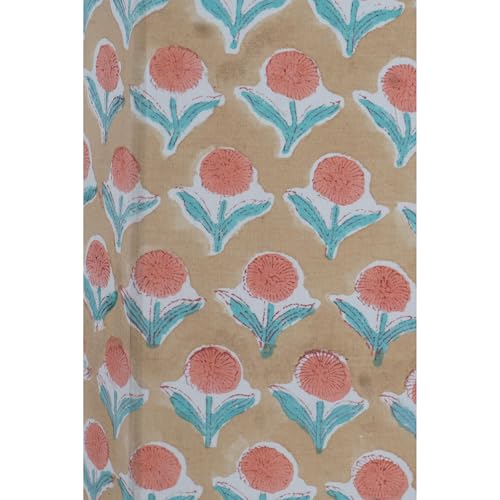 Image of Floral Hand Block Printed 3.3 Gallon Decorative Waste Basket - Eco-Friendly Cardboard Trash Can, Plastic-Free & Sustainable, Perfect for Christmas and Housewarming Gifts (1, Yellow Blue FLOWAR)