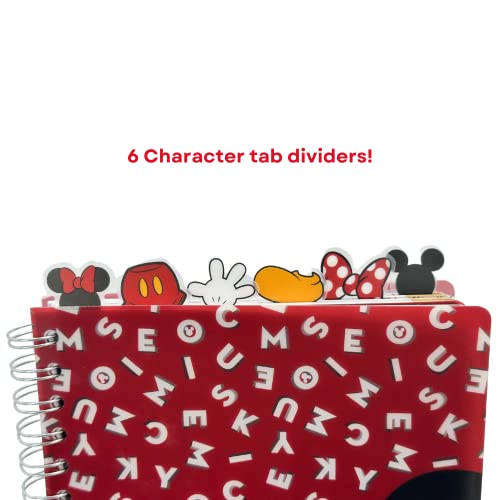 Disney Minnie and Mickey Mouse Journal Notebook, Spiral Bound, 144 Lined Pages, 8 x 7 inches, Red - Image 3