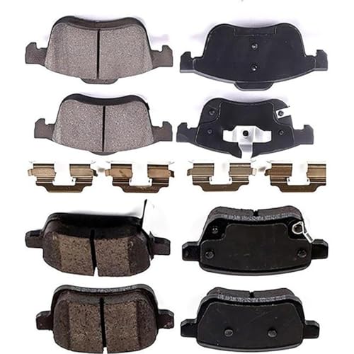 Dwvksz Replace Front and Rear Disc Brake Pad with Hardware Kit for Fiat 500L 1.4L 2014 2015 2016 2017, 2 Pack