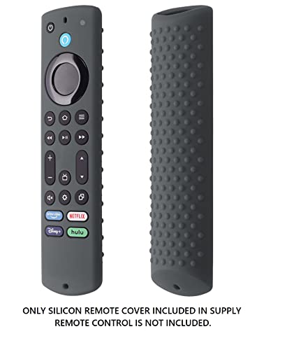 Image of Silicon Cover Compatible with new Fire TV Cube Remote, Amazon Basic smart LED TV Remote, Onida Fire TV Remote (Only Silicone Cover Included) - Dark Grey
