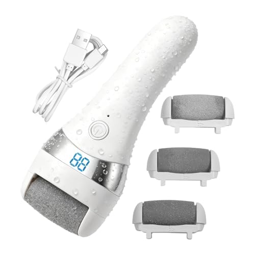 Removedor de callos eléctrico, pantalla de batería impermeable profesional, de pies, removedor de callos eléctrico, para el cuidado del talón de la piel muerta agrietada, hogar, viajes, spa