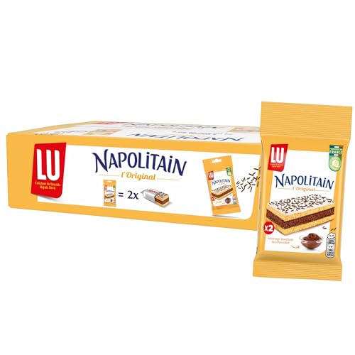 LU - Napolitain - Gâteaux Individuels Moelleux Fourrés au Chocolat - Idéal pour le Goûter des Enfants - Format Pocket Pratique - Fabriqué en France -...